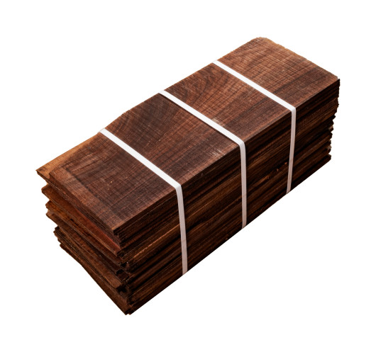 20-set pack of Indian Rosewood A/B backs for guitar – full batch view