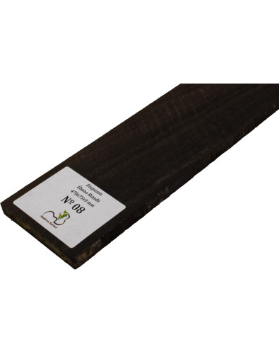 Diapasón de Ébano Rizado 470x75x9 mm MB Exclusive Nº8, detalle del rizo natural
