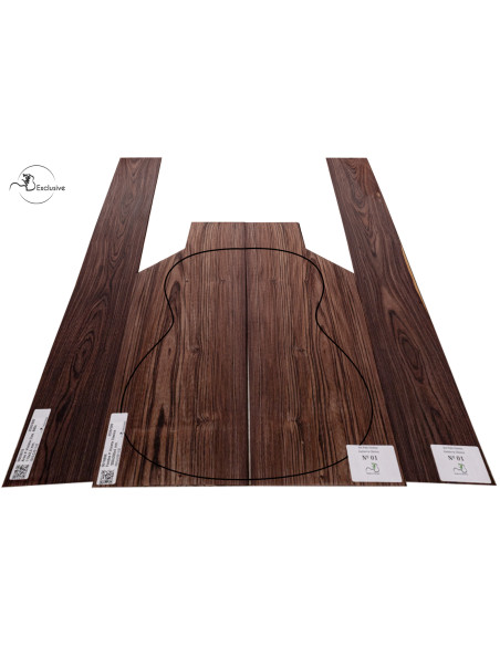 Jeu de fond et éclisses en Bois de Violette pour guitare classique MB Exclusive Nº 1