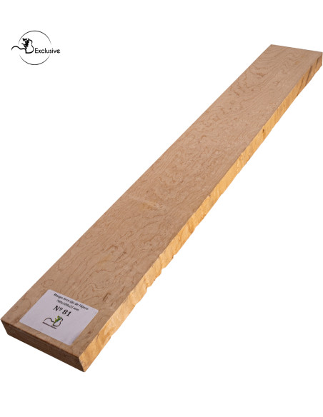 Ebauche de manche en Érable moucheté MB Exclusive pour guitare électrique, pièce unique, surface poncée