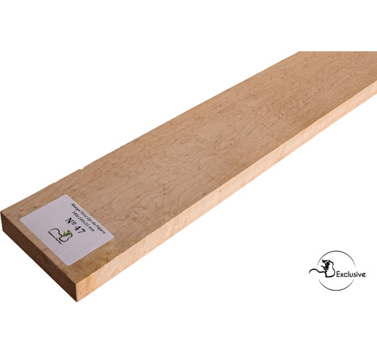 Detail of natural birdseye figure on birdseye maple neck blank MB Exclusive