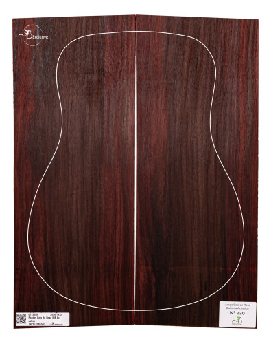 Juego Bois de Rose guitarra acústica MB Exclusive Nº220, vista cenital — Maderas Barber