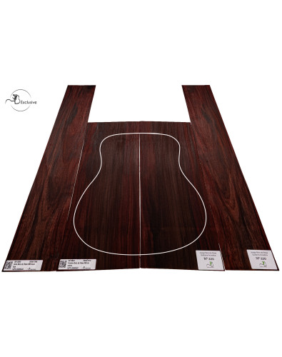 Juego Bois de Rose guitarra acústica MB Exclusive Nº220, vista cenital — Maderas Barber 2