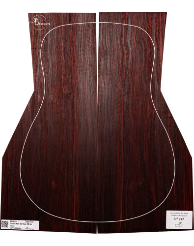 Juego Bois de Rose guitarra acústica MB Exclusive Nº217, vista cenital — Maderas Barber