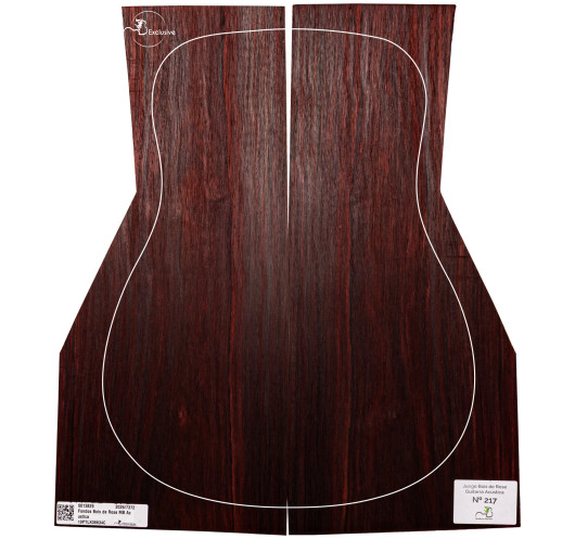 Juego Bois de Rose guitarra acústica MB Exclusive Nº217, vista cenital — Maderas Barber