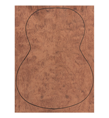 Fond Contreplaqué Bubinga 0,5 mm +  Bubinga Guitare Classiqu
(550x400x2,2/2,4 mm.)