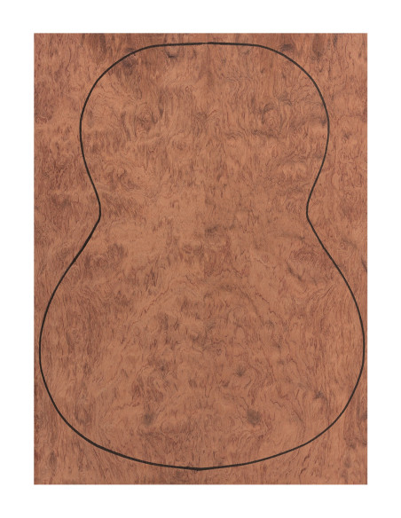 Fond Contreplaqué Bubinga 0,5 mm +  Bubinga Guitare Classiqu
(550x400x2,2/2,4 mm.)