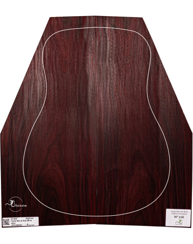 Juego Bois de Rose guitarra acústica MB Exclusive Nº216, vista cenital — Maderas Barber