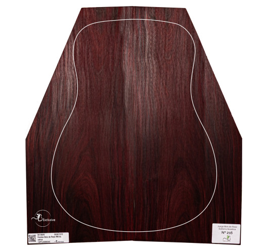 Juego Bois de Rose guitarra acústica MB Exclusive Nº216, vista cenital — Maderas Barber