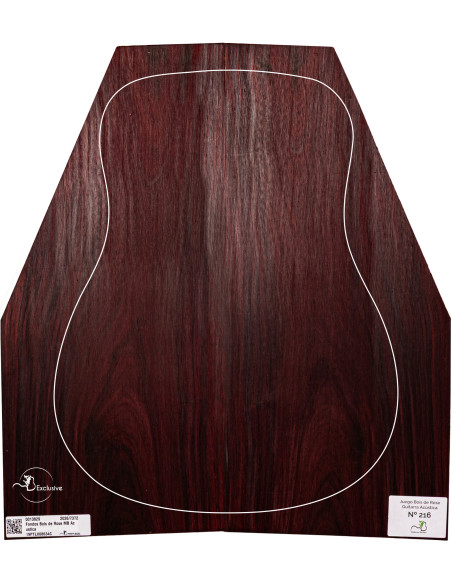 Juego Bois de Rose guitarra acústica MB Exclusive Nº216, vista cenital — Maderas Barber