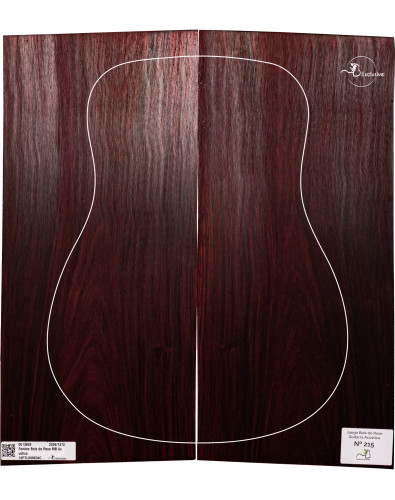 Juego Bois de Rose guitarra acústica MB Exclusive Nº215, vista cenital — Maderas Barber