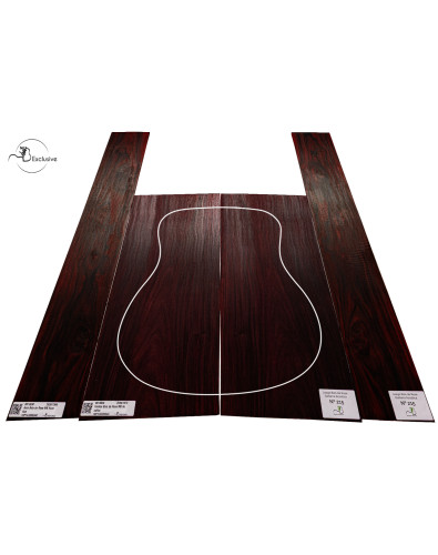 Juego Bois de Rose guitarra acústica MB Exclusive Nº215, vista cenital — Maderas Barber 2
