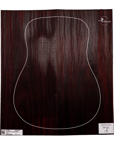 Juego Bois de Rose guitarra acústica MB Exclusive Nº214, vista cenital — Maderas Barber