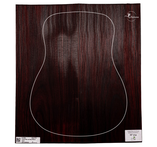 Juego Bois de Rose guitarra acústica MB Exclusive Nº214, vista cenital — Maderas Barber