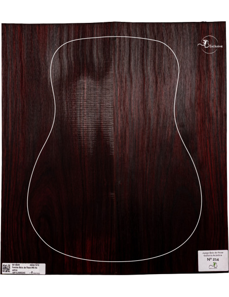 Juego Bois de Rose guitarra acústica MB Exclusive Nº214, vista cenital — Maderas Barber