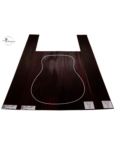 Juego Bois de Rose guitarra acústica MB Exclusive Nº214, vista cenital — Maderas Barber 2