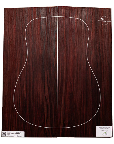 Juego Bois de Rose guitarra acústica MB Exclusive Nº213, vista cenital — Maderas Barber