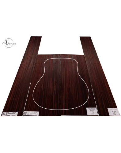 Juego Bois de Rose guitarra acústica MB Exclusive Nº213, vista cenital — Maderas Barber 2