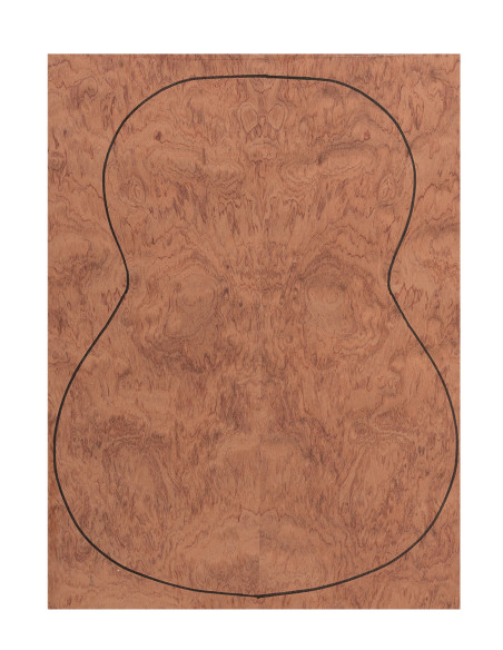 Fond Contreplaqué Bubinga 0,5 mm +  Bubinga Guitare Classiqu
(550x400x2,2/2,4 mm.)