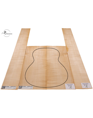 Juego Arce Rizado guitarra clásica MB Exclusive Nº5, vista cenital — Maderas Barber 2
