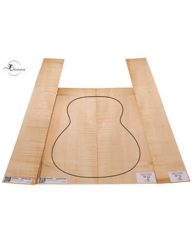 Jeu Érable Ondé guitare classique MB Exclusive N°4, vue de dessus — Maderas Barber 2