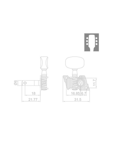 Clavijero Ping Well RM - 1253S 3+3 2