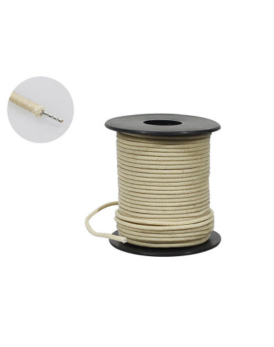 50 feet, white U.S.A. made waxed cotton braided push back wire
