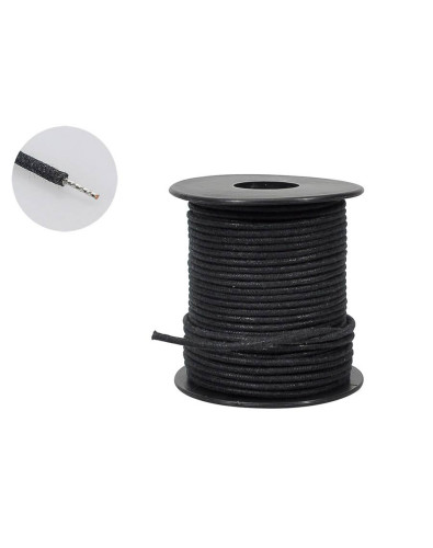 50 feet, black U.S.A. made waxed cotton braided push back wire