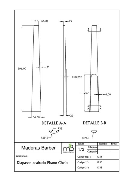 AAA Ebony Beveled Finished Cello Fingerboard