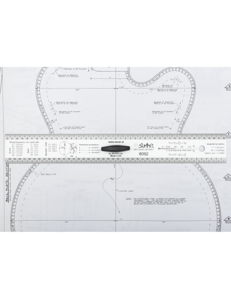 Luthier Straightedge ruler handle 90 cm.