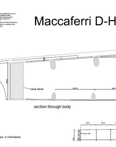 Plano Guitarra Maccaferri d- HoleSimple Cutway 