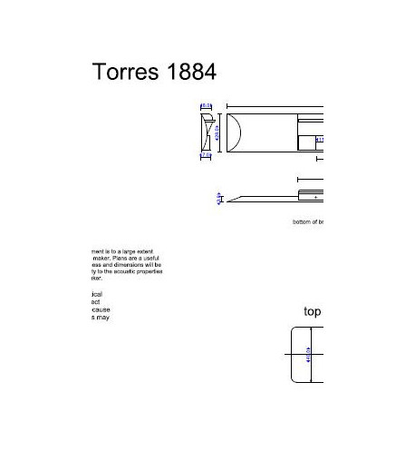 Plano  Antonio  de Torres 1884 Guitarra Clásica