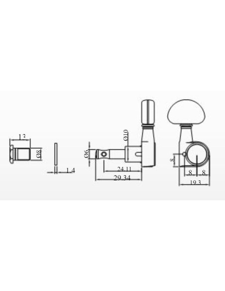 RM - 1042C-2 3+3 Ping Well Machine Heads