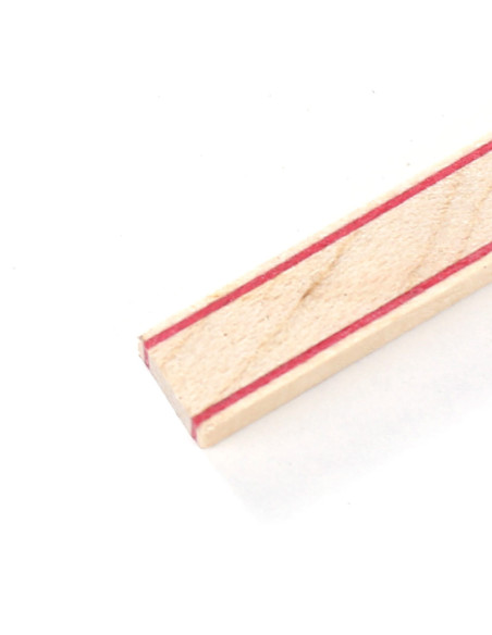 Back Strip White Red - Maple - White Red