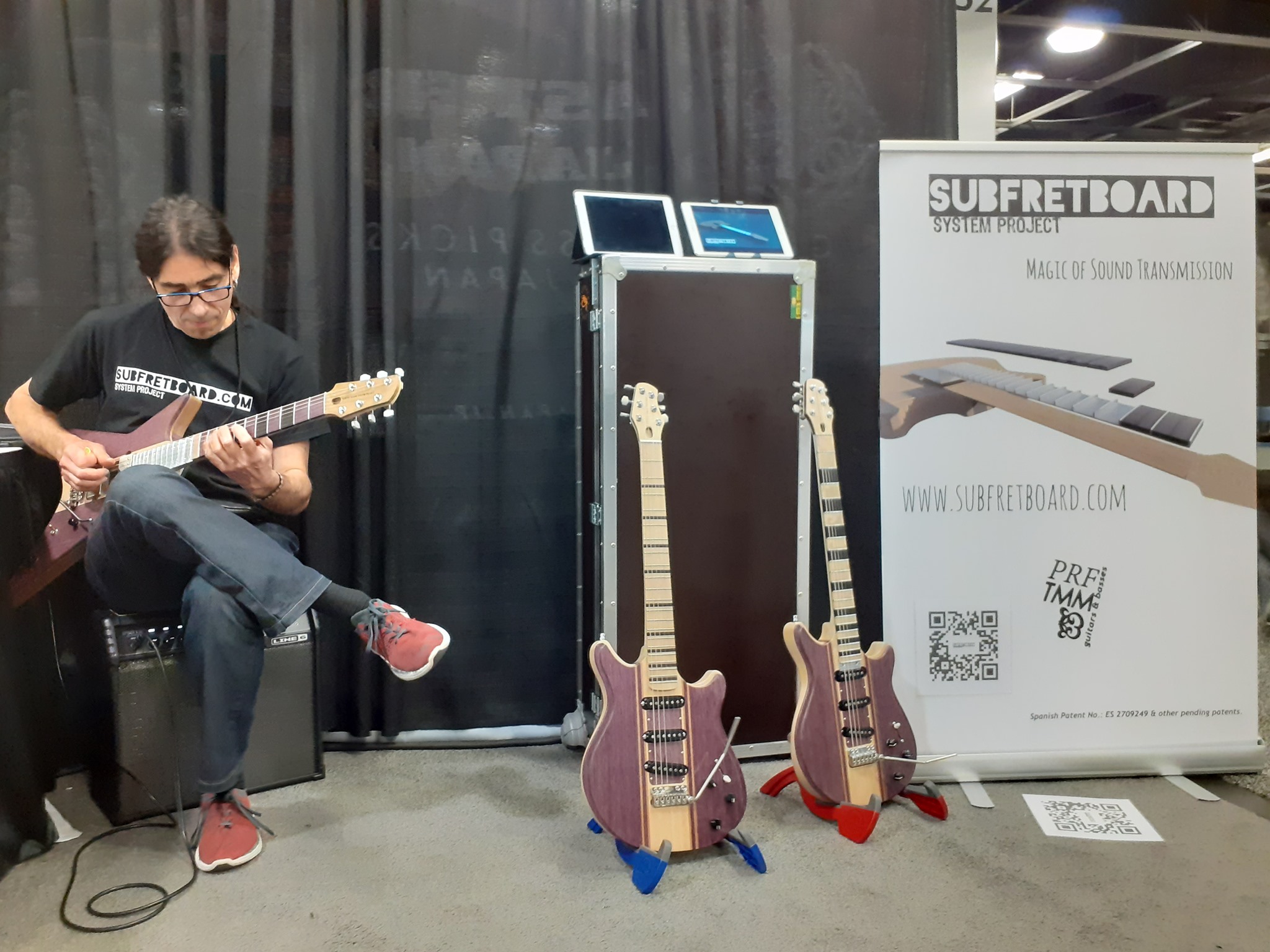 Javier Alonso, subfretboard inventor, at NAMM