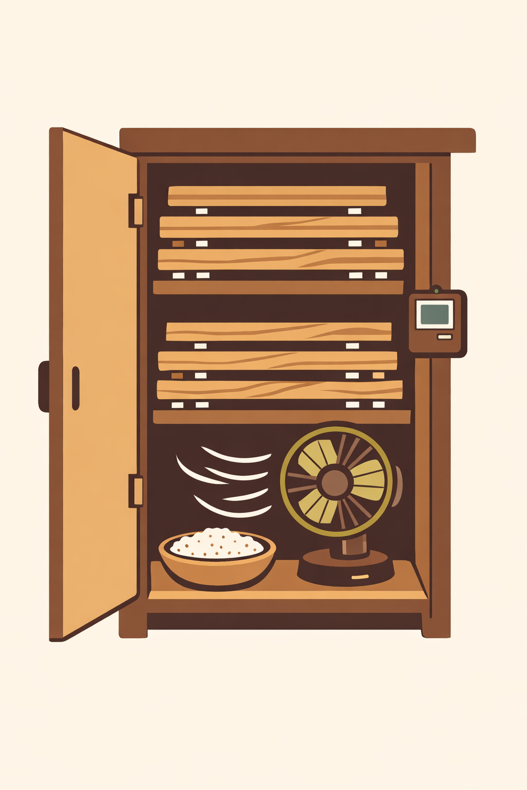 DIY mini drying chamber in a cupboard